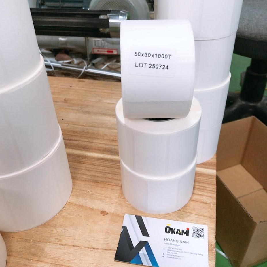 Decal nhiệt 50x30 lõi nhựa x1000 tem Hà Nội