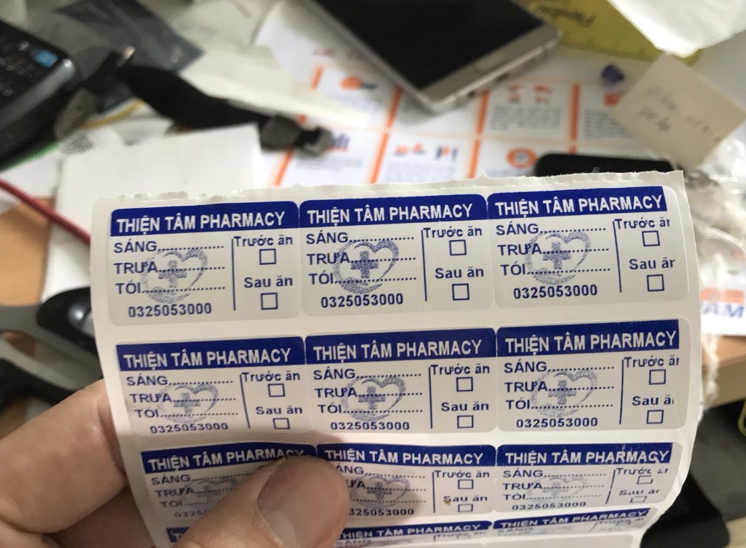 Tem chia liều dùng nhà thuốc in sẵn theo yêu cầu