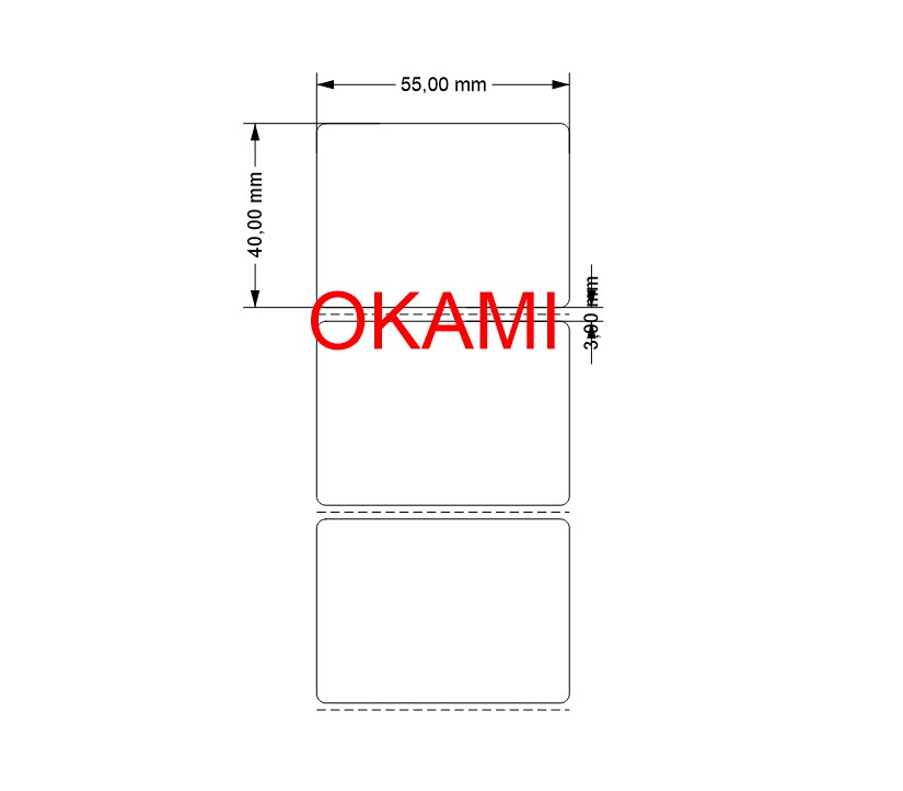 Tem in mã vạch 55x40 dài 50m loại giấy sẵn keo