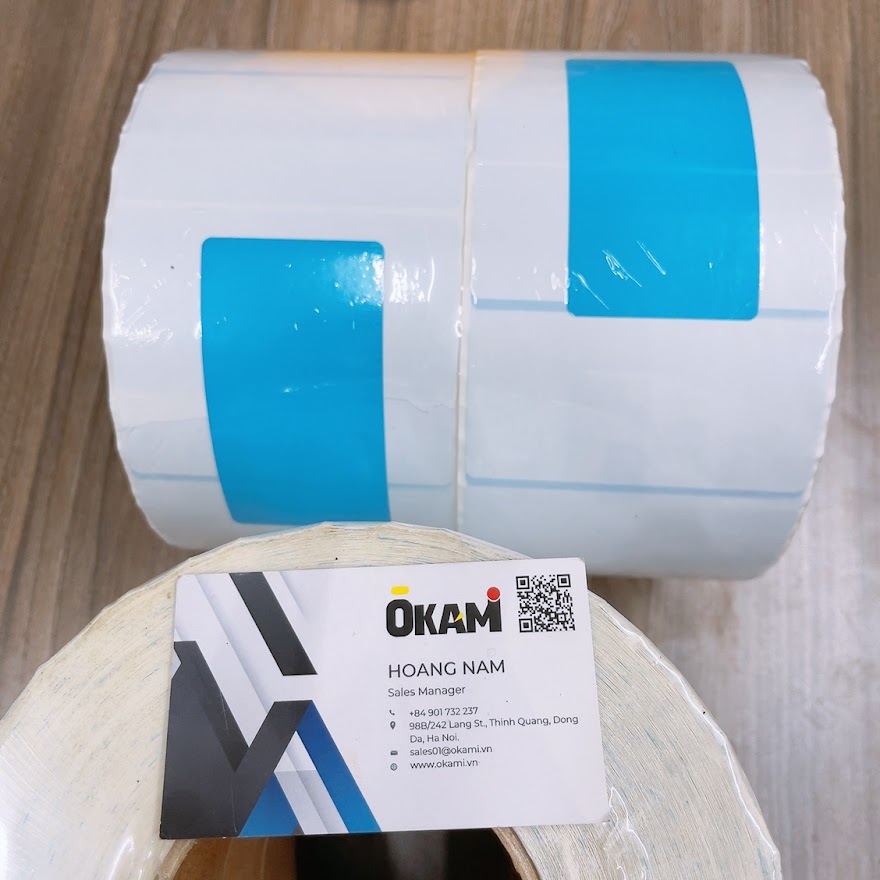 tem nhan mau xanh 95x50