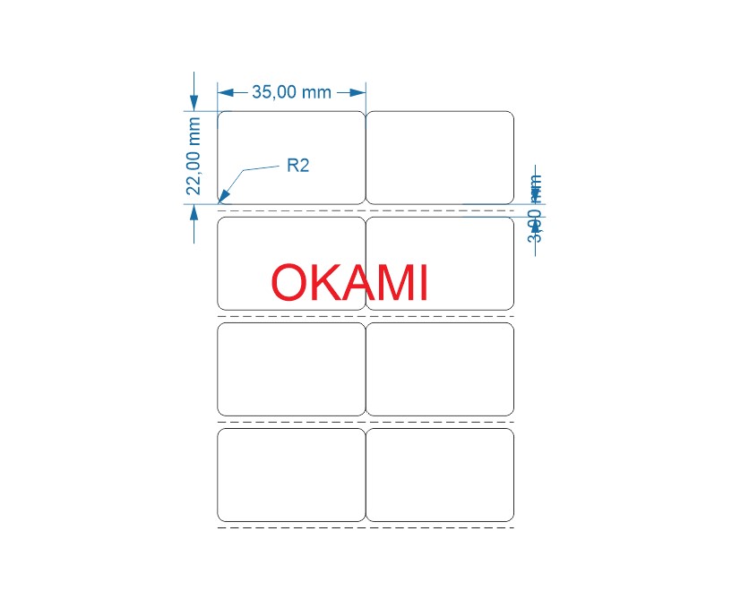 Tem nhiệt 2 hàng 35x22 cuộn 30m