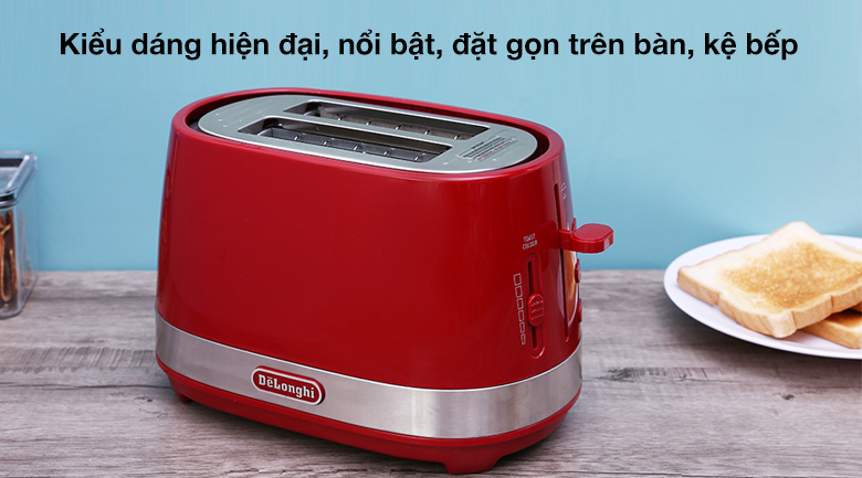 Máy nướng bánh mì Delonghi CTLA2103.R kiểu dáng hiện đại