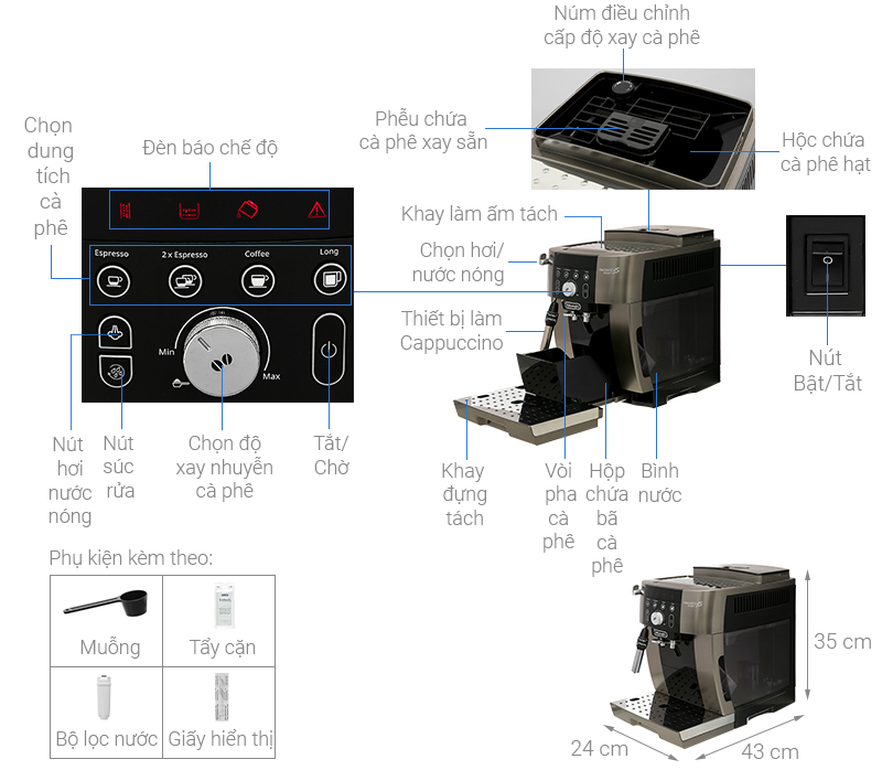 Máy pha cafe Delonghi ECAM250.33.TB