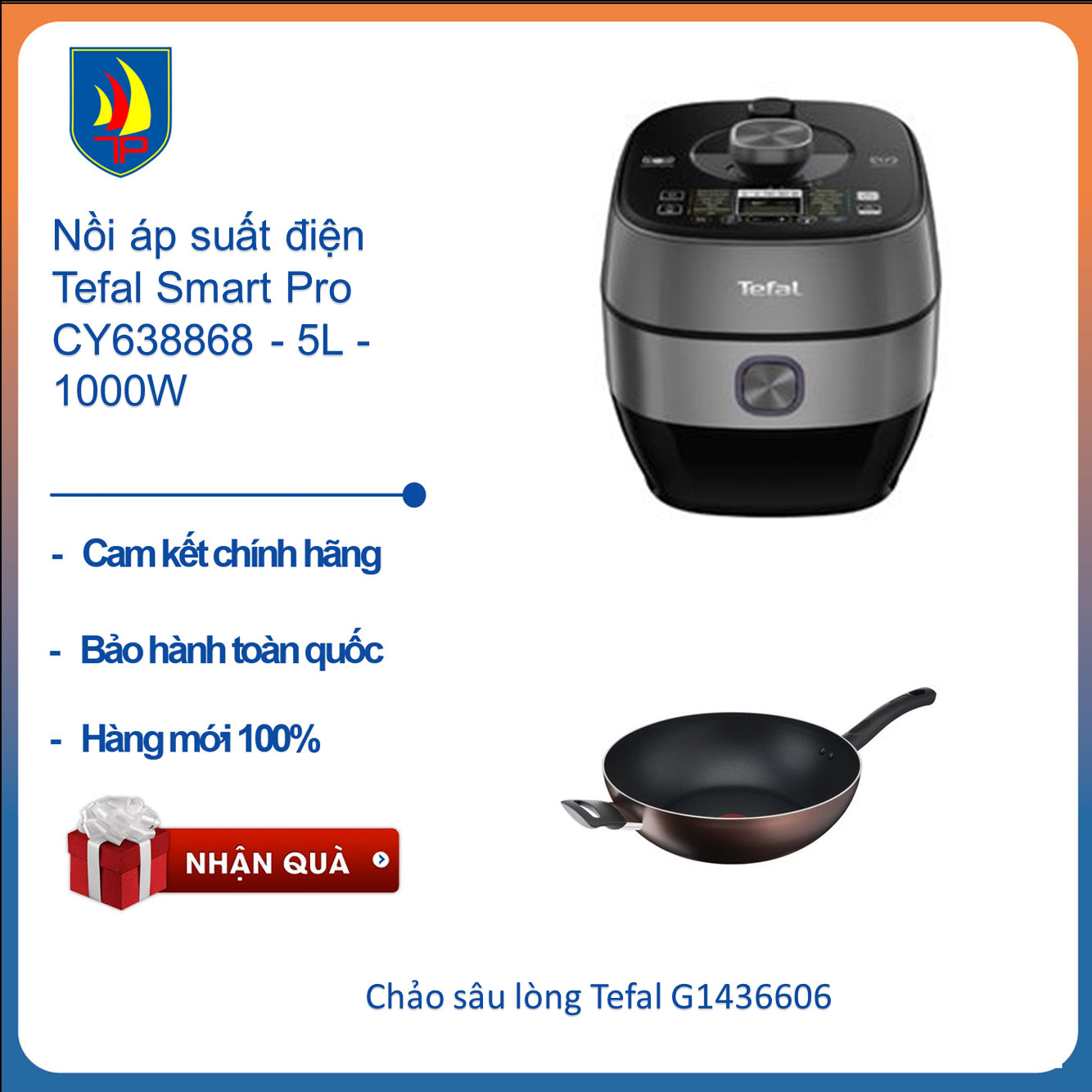 Nồi áp suất điện Tefal Smart Pro CY638868 - 5L - 1000W