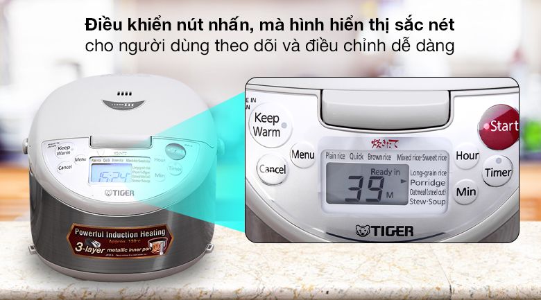 Nồi cơm điện tử cao tần Tiger JKW-A10W