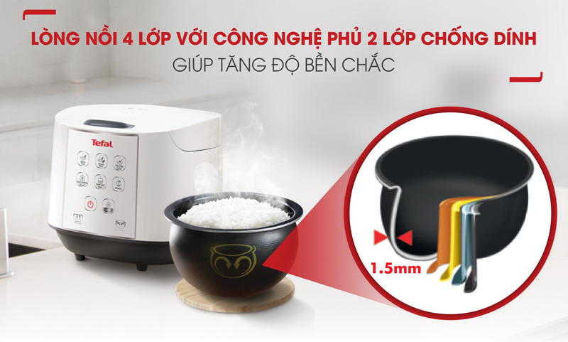 Nồi cơm điện tử Tefal RK733168 - 1.8L - 750W