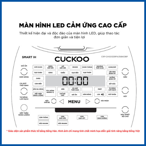Nồi cơm điện tử áp suất cao tần Cuckoo CRP-CHSS1009FN/DBVNCV 1.8L