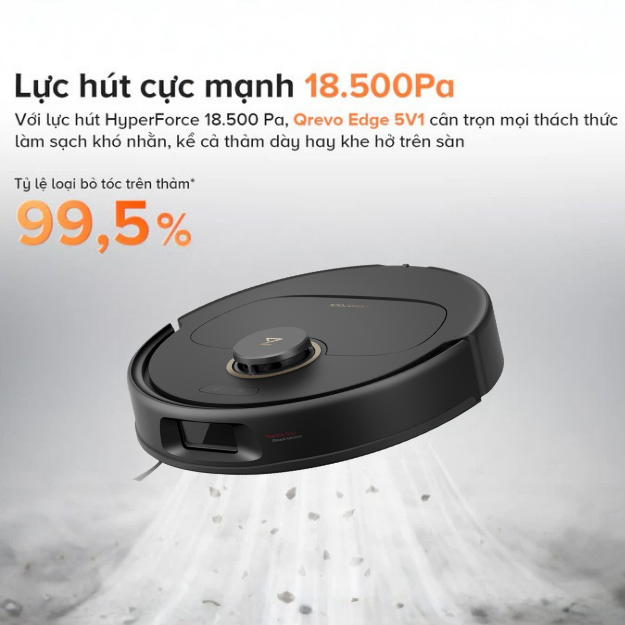 Robot hút bụi lau nhà Roborock QRevo Edge 5V1 (QRES52-00) Đen với lực hút cực mạnh