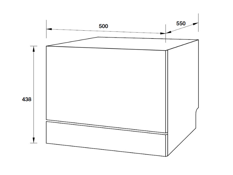 Máy rửa chén để bàn Hafele HDW-T50A 538.21.190 (6 bộ) hình bản vẽ