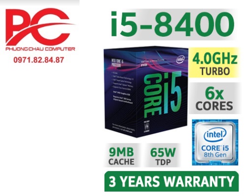 CPU Intel Core i5-8400 (2.8GHz up to 4.0GHz/ 6C6T/ 9MB/ 1151v2-CoffeeLake)