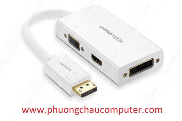 Cáp chuyển Displayport to VGA + HDMI + DVI hỗ trợ 4k 2k chính hãng Ugreen 20419