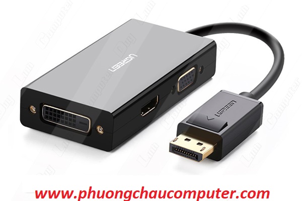 Cáp chuyển Displayport to VGA + HDMI + DVI hỗ trợ 4k 2k chính hãng Ugreen 20420