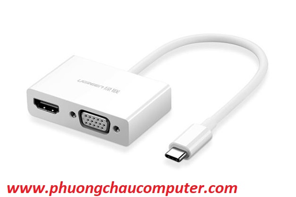 Cáp USB Type C To HDMI Và VGA Cao cấp Ugreen 30843