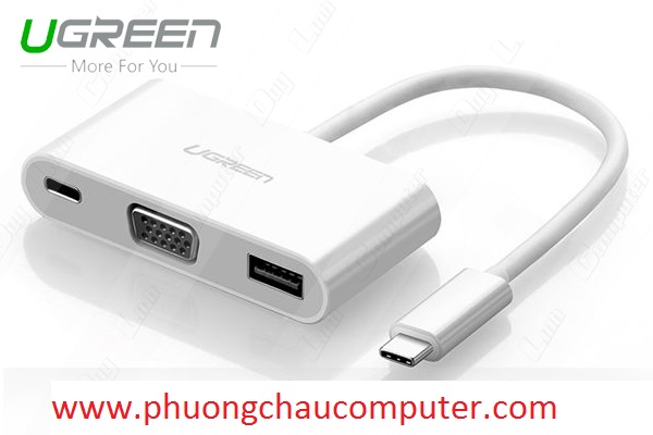 Cáp chuyển USB Type C sang VGA và USB 3.0 Ugreen UG-30376 chính hãng