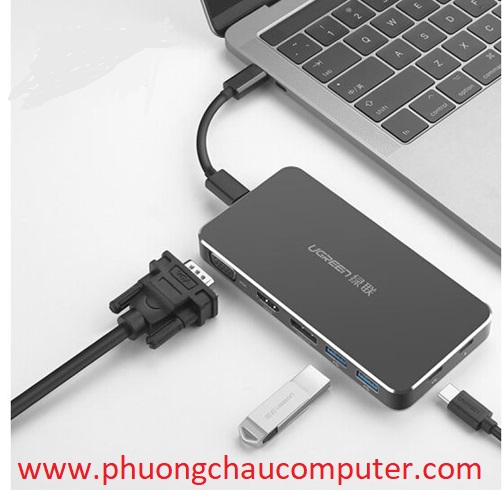 Hub USB Type C To HDMI, VGA, Displayport, Hub USB 3.0, USB-C Ugreen 40872