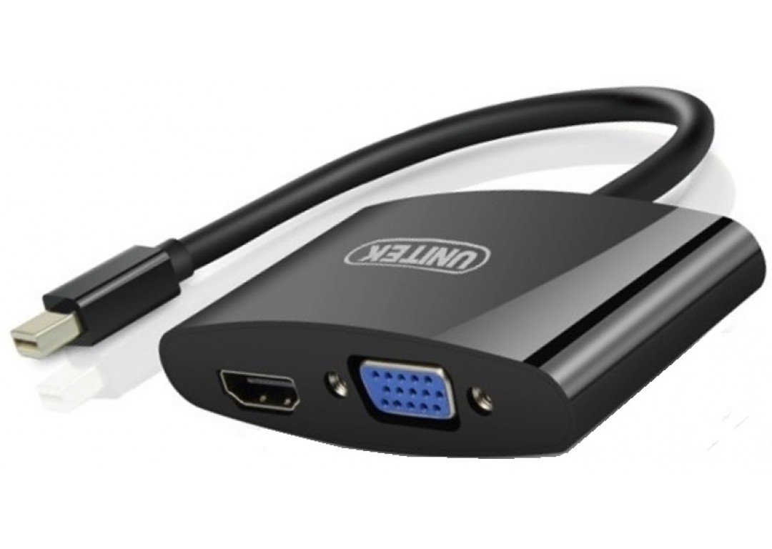 Cáp Chuyển đổi Unitek Mini DisplayPort to HDMI + VGA Y-6328BK
