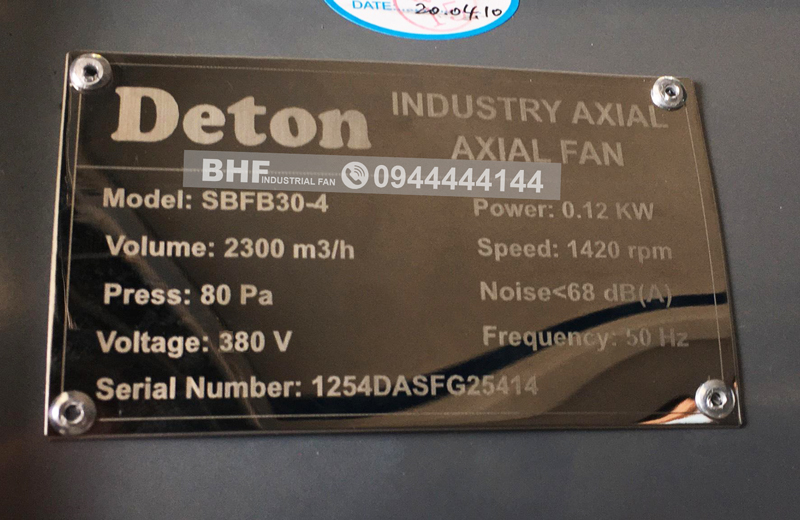 Quạt hướng trục phòng cháy nổ Deton SBFB30-4