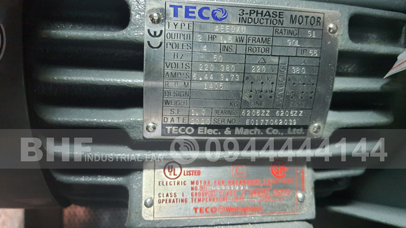 Tem motor Teco phòng chống cháy nổ