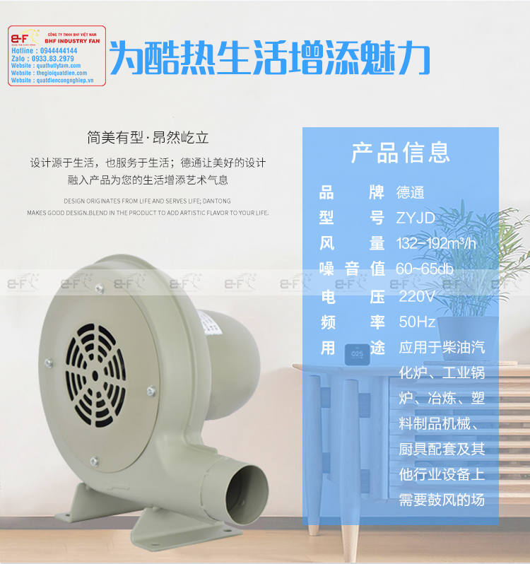 Quạt thổi lò Deton ZYJD-100 (2)