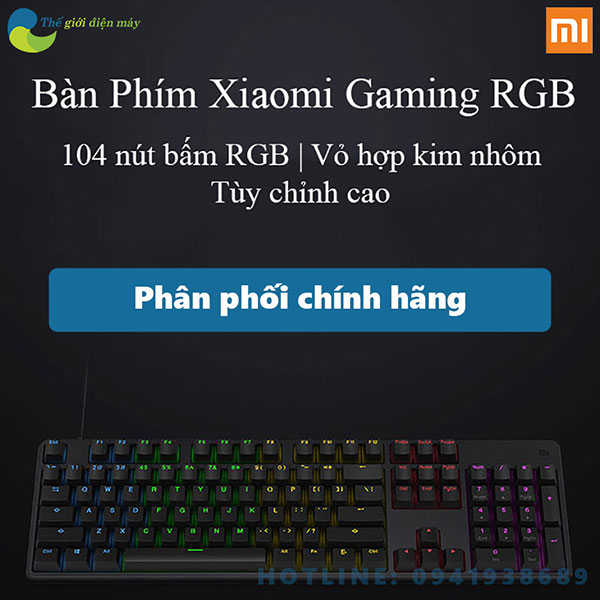 Bàn phím cơ gaming Xiaomi RGB 104K đèn led 14 chế độ - Bảo hành 6 tháng -Shop Thế giới điện máy