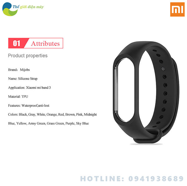 Dây đeo cao su thời trang cho đồng hồ thông minh Xiaomi Miband 3 - shop Thế giới điện máy