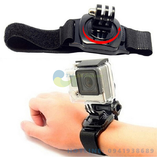 Dây đeo cổ tay xoay 360 độ cho camera hành trình EKEN, SJCAM, GoPro, Xiaomi 4k wifi action camera