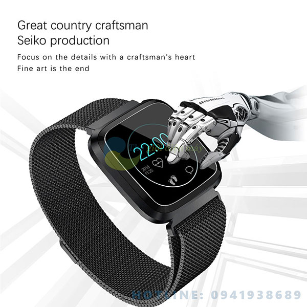 Đồng hồ thông minh FLY1 nhận thông báo tin nhắn, cuộc gọi, đo huyết áp, nhịp tim, màn hình màu IPS 1 điểm chạm - bảo hành 12 tháng - shop Thế giới điện máy