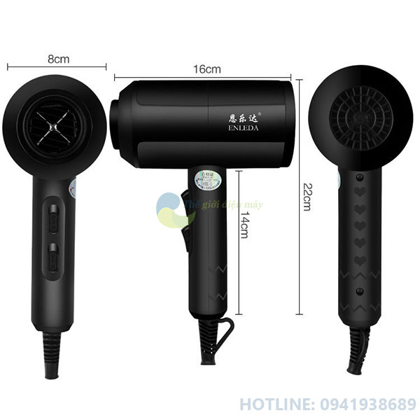 Máy sấy tóc chuyên nghiệp 2 chiều nóng lạnh dạng búa JY-5048