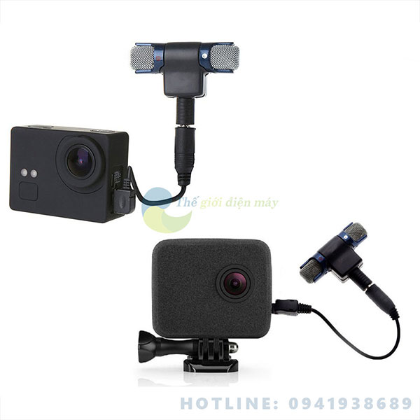 Micro gắn ngoài cho camera hành trình git2, git2p và gopro hero 3, gopro hero 3 plus, gopro hero 4