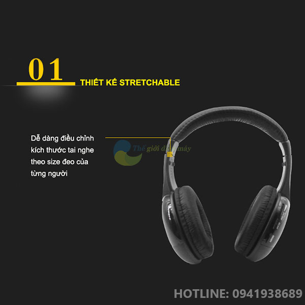 Tai nghe không dây Wireless Earphone MH2001 5 trong 1 sử dụng sóng radio để truyền âm thanh