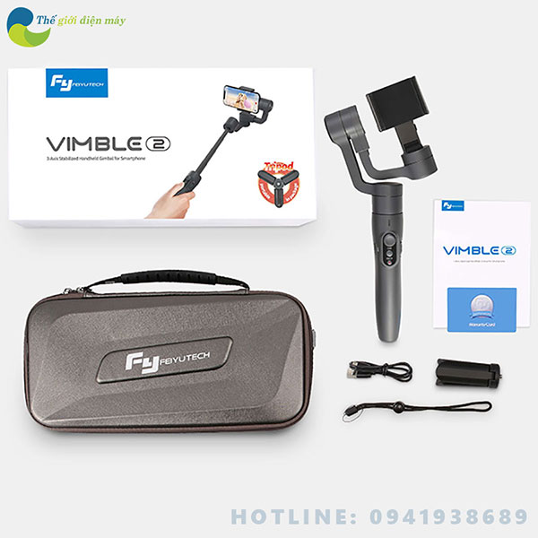 Tay cầm chống rung Gimbal Feiyu Vimble 2 chống rung điện thoại, camera hành trình nhỏ gọn full phụ kiện