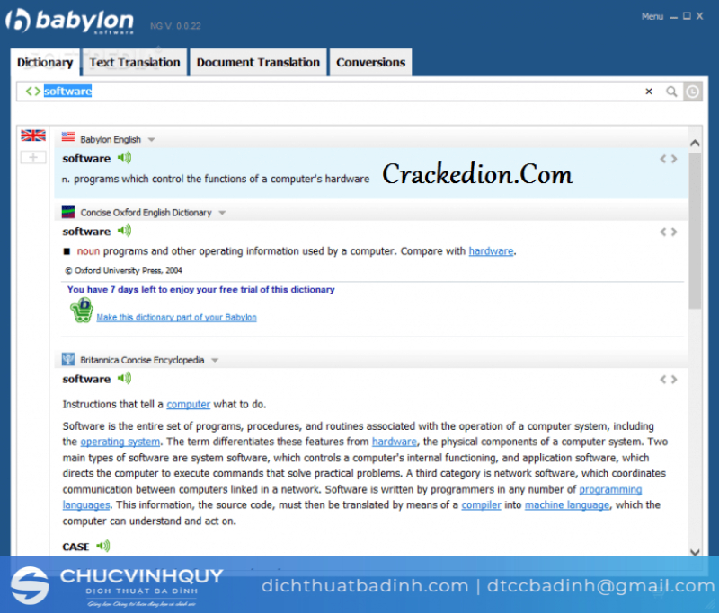  Phần mềm dịch tự động Babylon Premium Pro