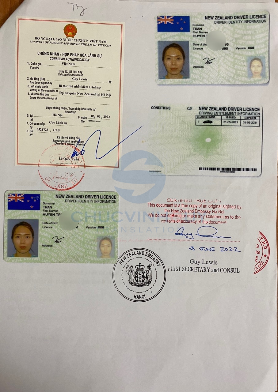 Dịch vụ hợp pháp hoá lãnh sự đại sứ quán New Zealand tại Việt Nam