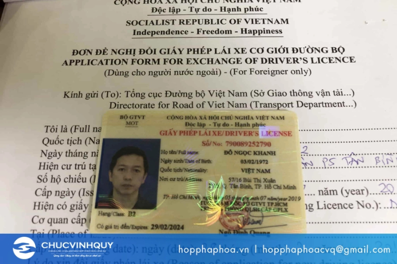 Đơn xin đề nghị đổi GPLX