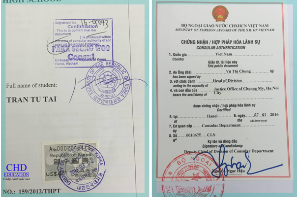 Chứng nhận hợp pháp hóa lãnh sự