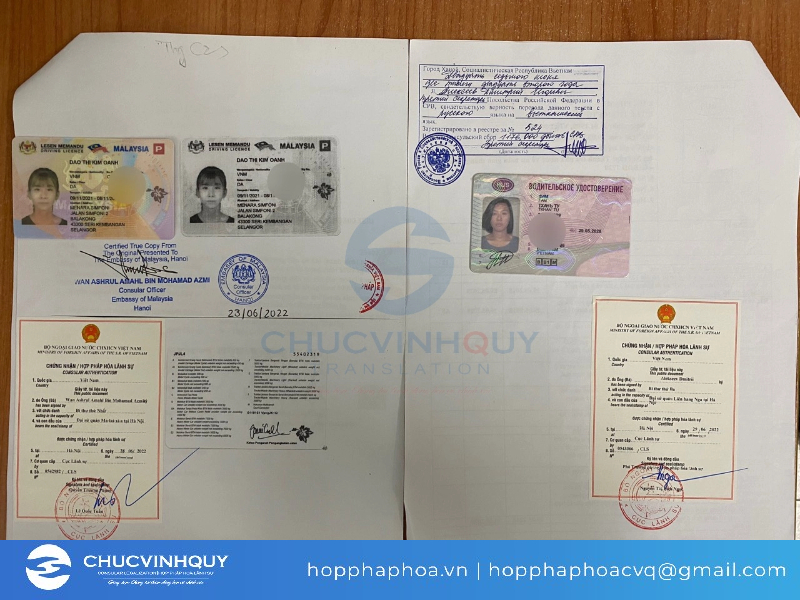 Dịch vụ hợp pháp hoá bằng lái xe đại sứ quán Nga