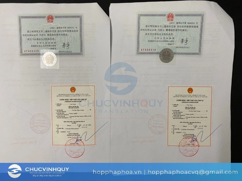 Hợp pháp hoá lãnh sự tại đại sứ quán Trung Quốc