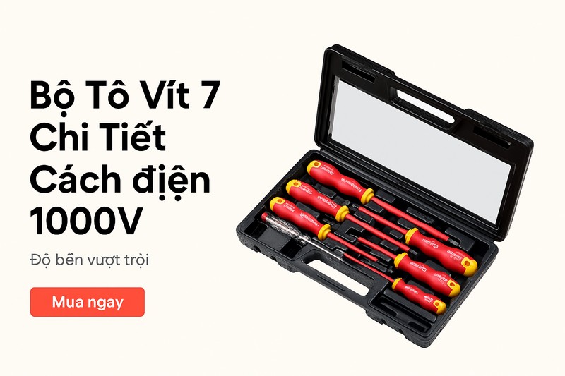 Banner Bộ Tô Vít 7 Chi Tiết Cách Điện 1000v Whirlpower 102-1207