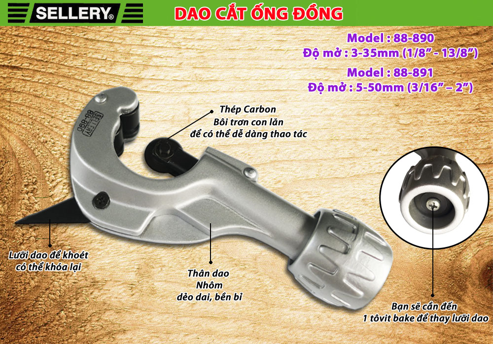 DAO CẮT ỐNG ĐỒNG SELLERY 88-890,88-891