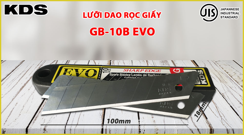 LƯỠI DAO RỌC GIẤY 18MM X 0.6MM KDS GB-10BEVO