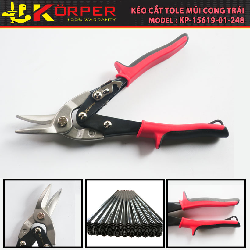 KP-15619-01-248	Kéo cắt tôn mũi cong trái