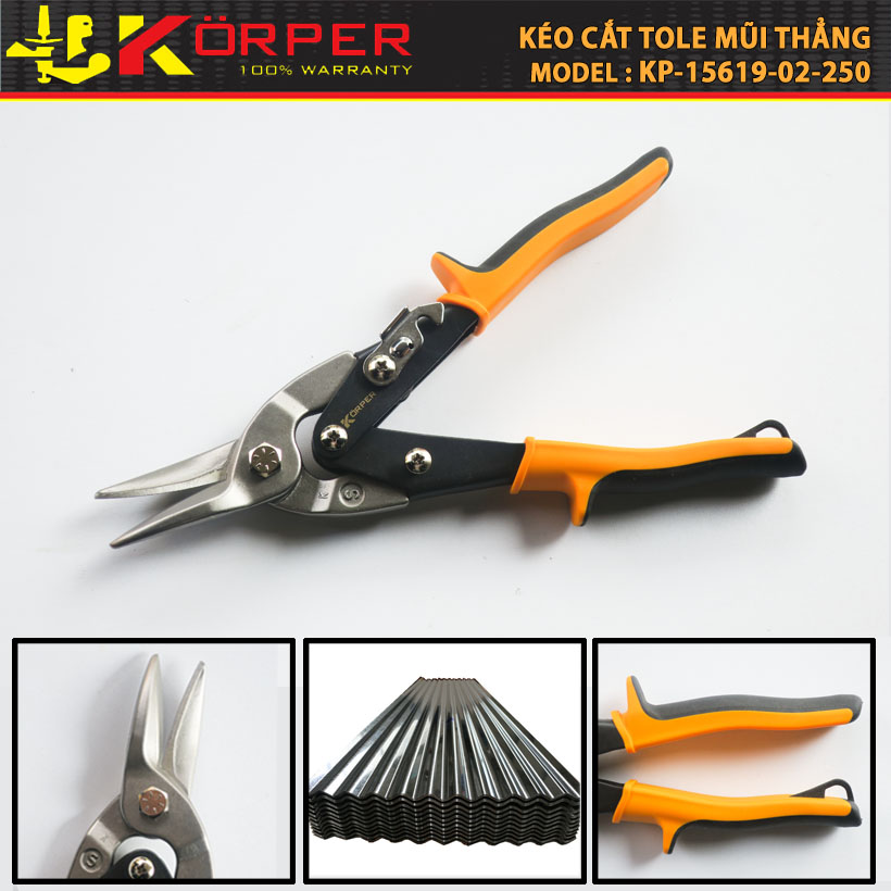 KP-15619-02-250  Kéo cắt tôn mũi thẳng