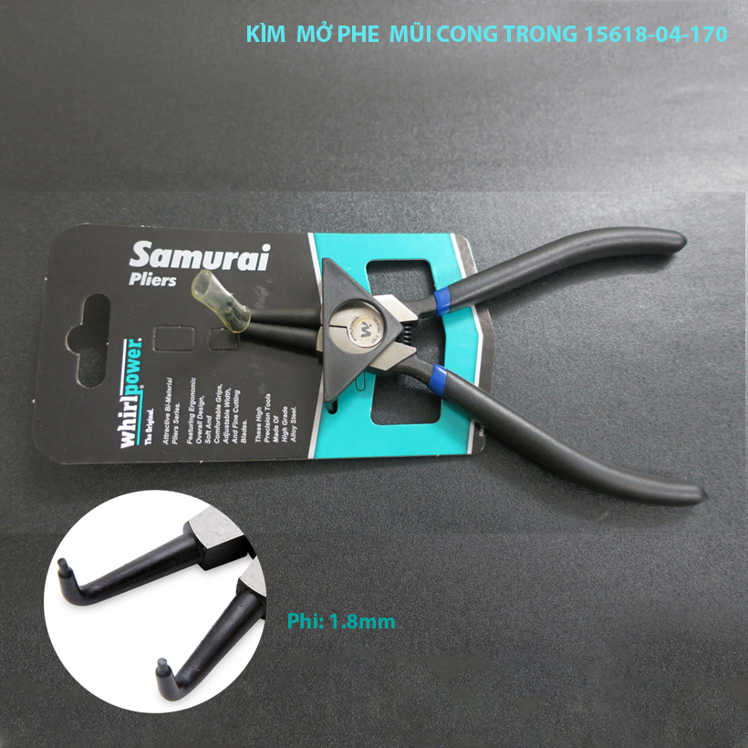 kìm mở phanh trong mũi cong 7" Whirlpower 15618-04-170