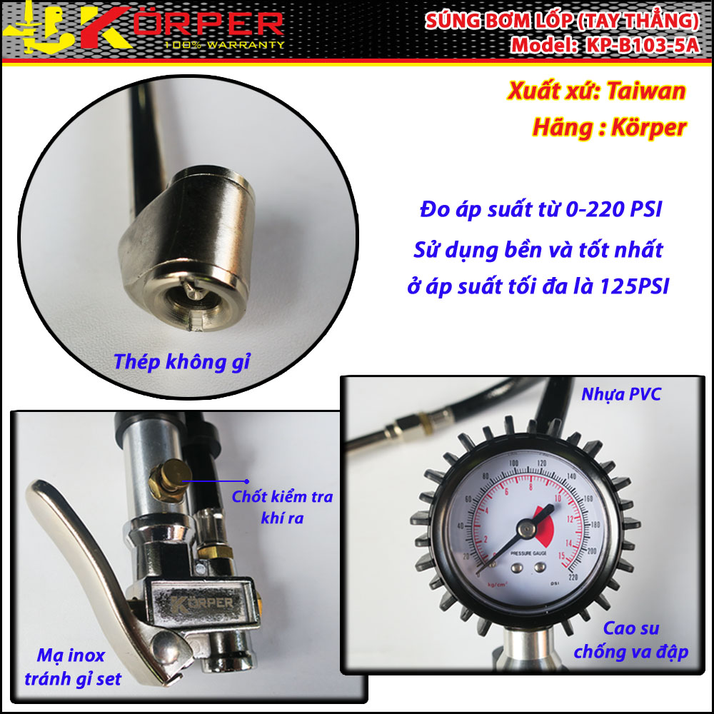 Tân Thành Phát phân phối súng bơm Korper KP-B103-5A số lượng lớn, giá tốt