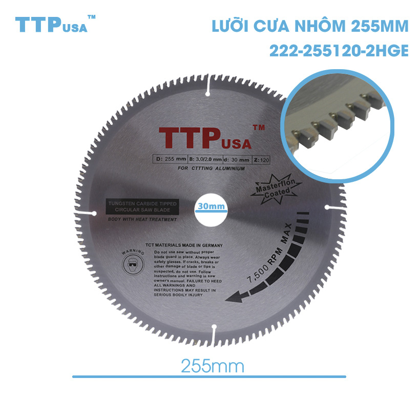 Lưỡi Cưa Nhôm 255mm TTPusa 222-255120-2HGE