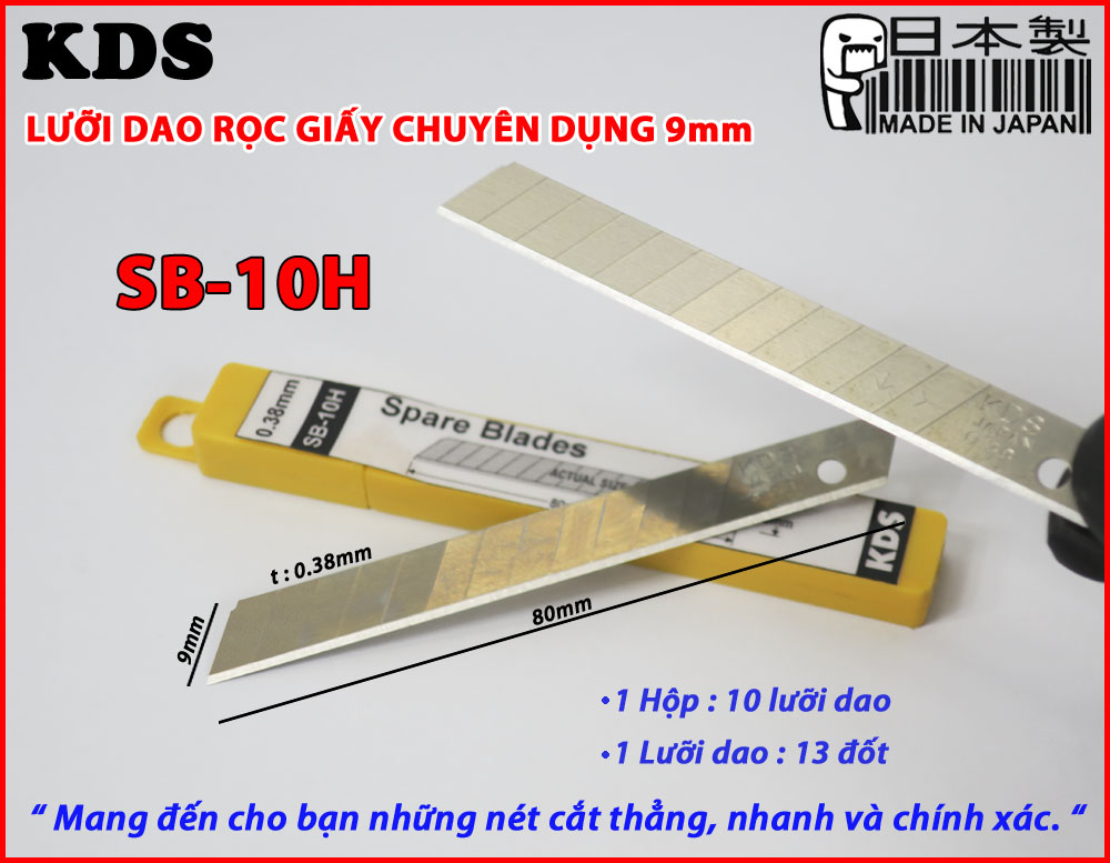 LƯỠI DAO RỌC GIẤY CHUYÊN DÙNG 9MM KDS SB-10H