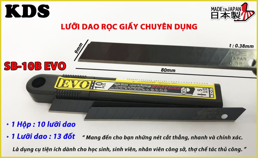 Công dụng & Ứng dụng thực tế LƯỠI DAO CHO DAO RỌC GIẤY S-18 KDS SB-10BEVO