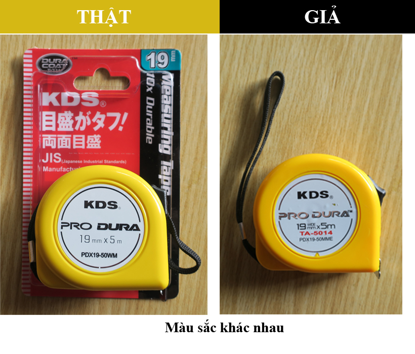 Phân biệt hàng giả hàng thật Thước cuộn thép KDS PDX19-50