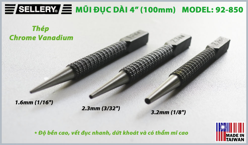 MŨI ĐỤC DÀI 4" (100MM) SELLERY 92-850