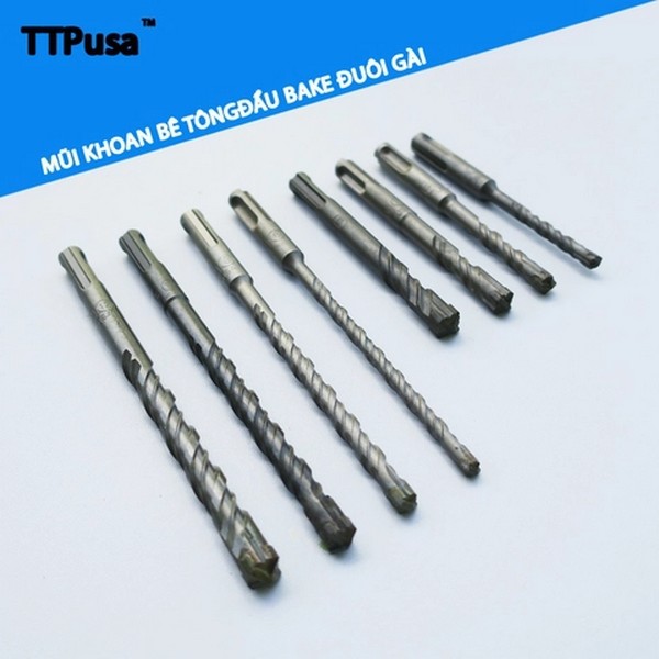 Mũi khoan bê tông gài đầu bake TTPusa 201-060110-4 - Mũi khoan chất liệu Tungsten